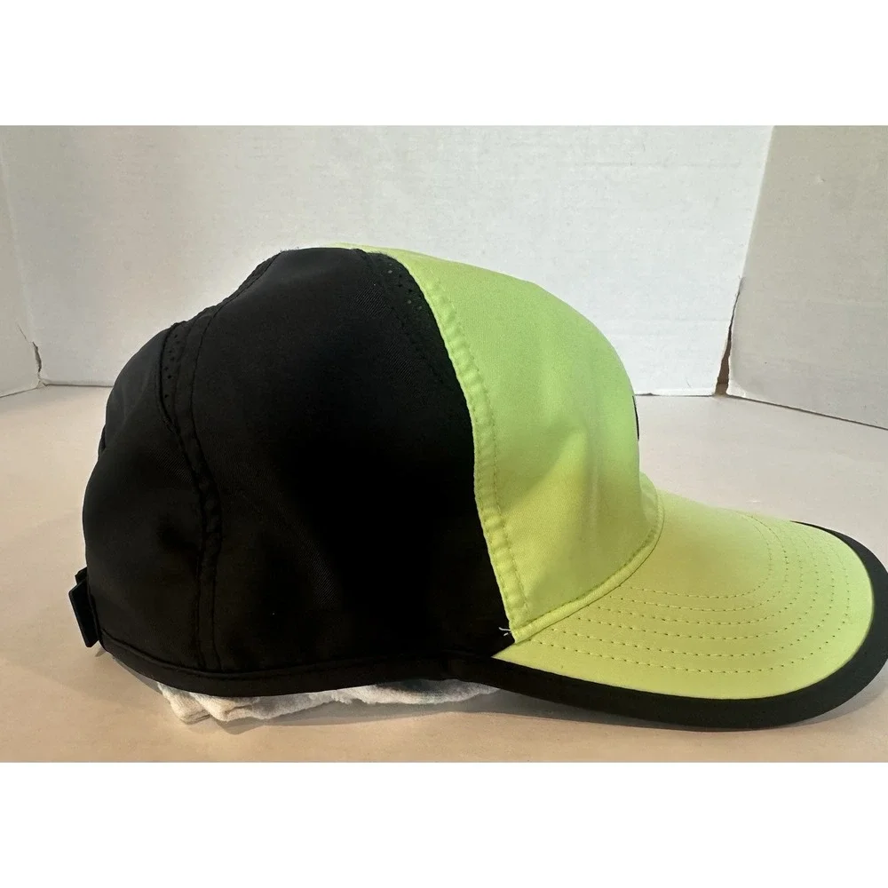 Nike Featherlight Dri Fit Hat Baseball Lime Black Adjustable One Size Running